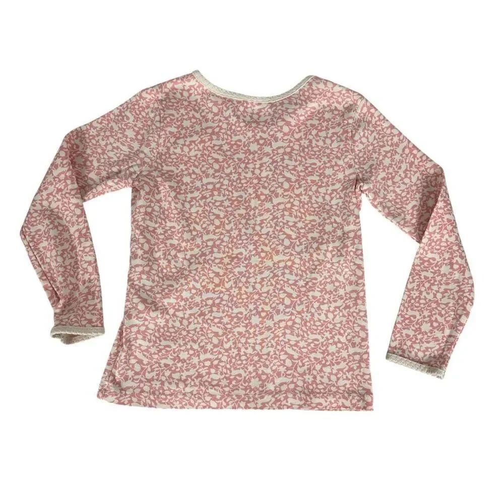 Hanna Andersson Pima Cotton Floral T-Shirt size 6-7 Pink Cream - Picture 2 of 6